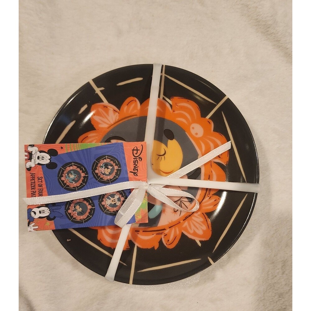 Zrike Disney Halloween Mickey Friend Haunted Appetizer Plates Spider Web